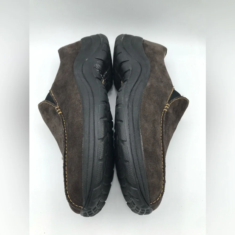 LL Bean Clogs Women's Sz 10 Brown Suede Leather Bicycle-Toe Slip-On Hiking Shoe - Picture 10 of 10